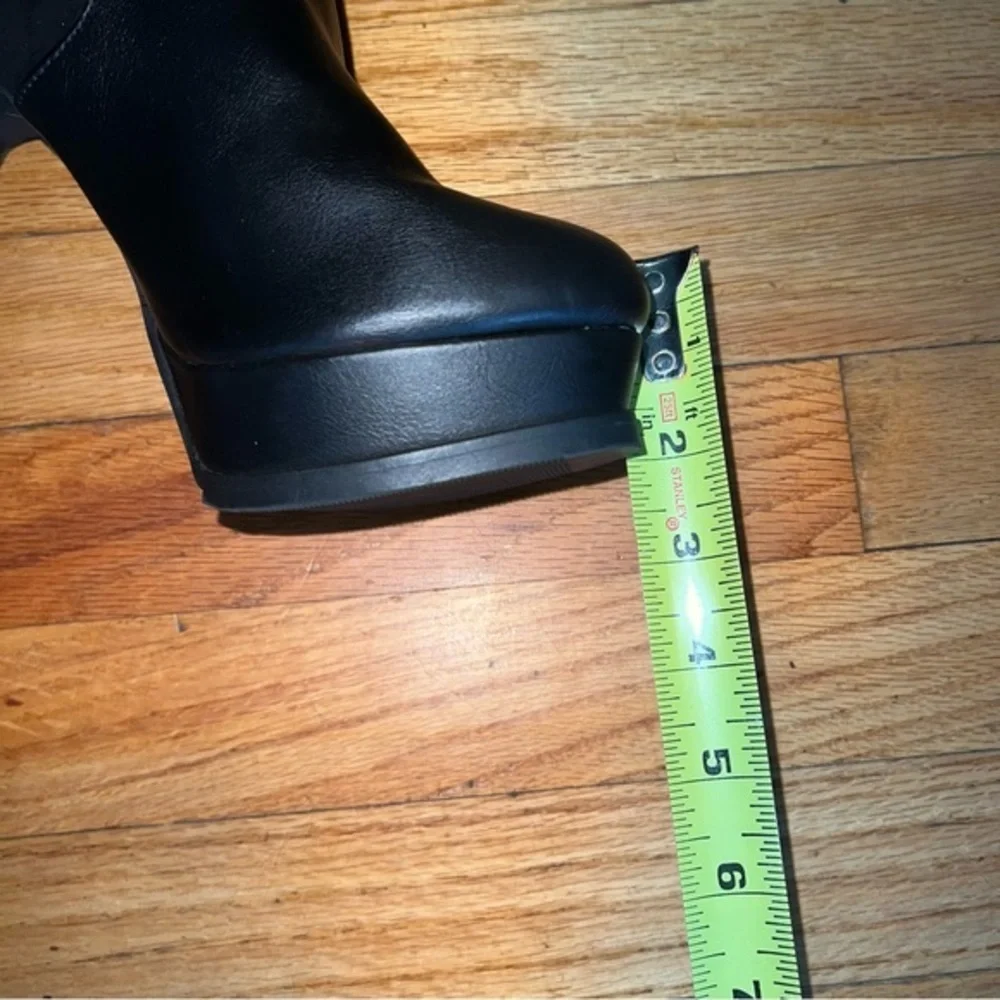 NWOT platform stiletto booties with zipper back